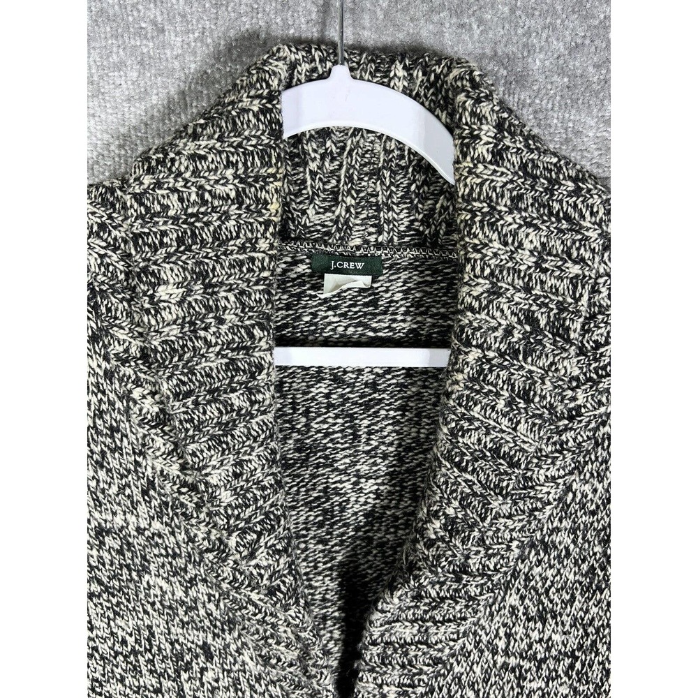 J Crew Wool Blend Button‎ Up Cardigan Sweater Womens Size XS Pockets Black White - Picture 5 of 8